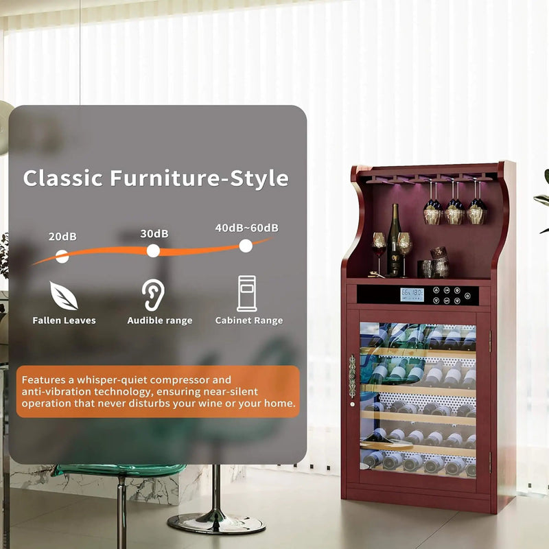 Nuvia Luxury 43-Bottle Freestanding Low Noise Wine Cooler Cabinet (SAK56084) by SAKSBY WHOLESALE