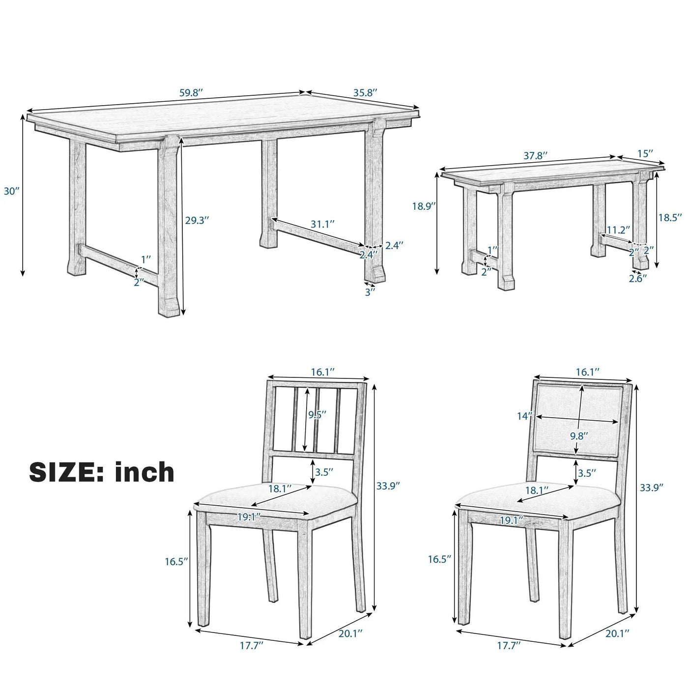 6 Piece Kitchen & Dining Room Furniture by HouseOfZazla