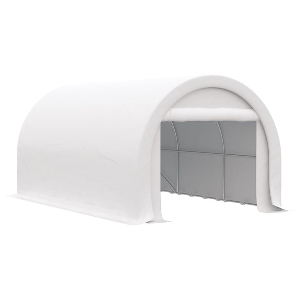 10' x 16' Heavy Duty Carport Garage Tent with Zippered Door - Dark Gray, White, or Beige, photo 2 of 12