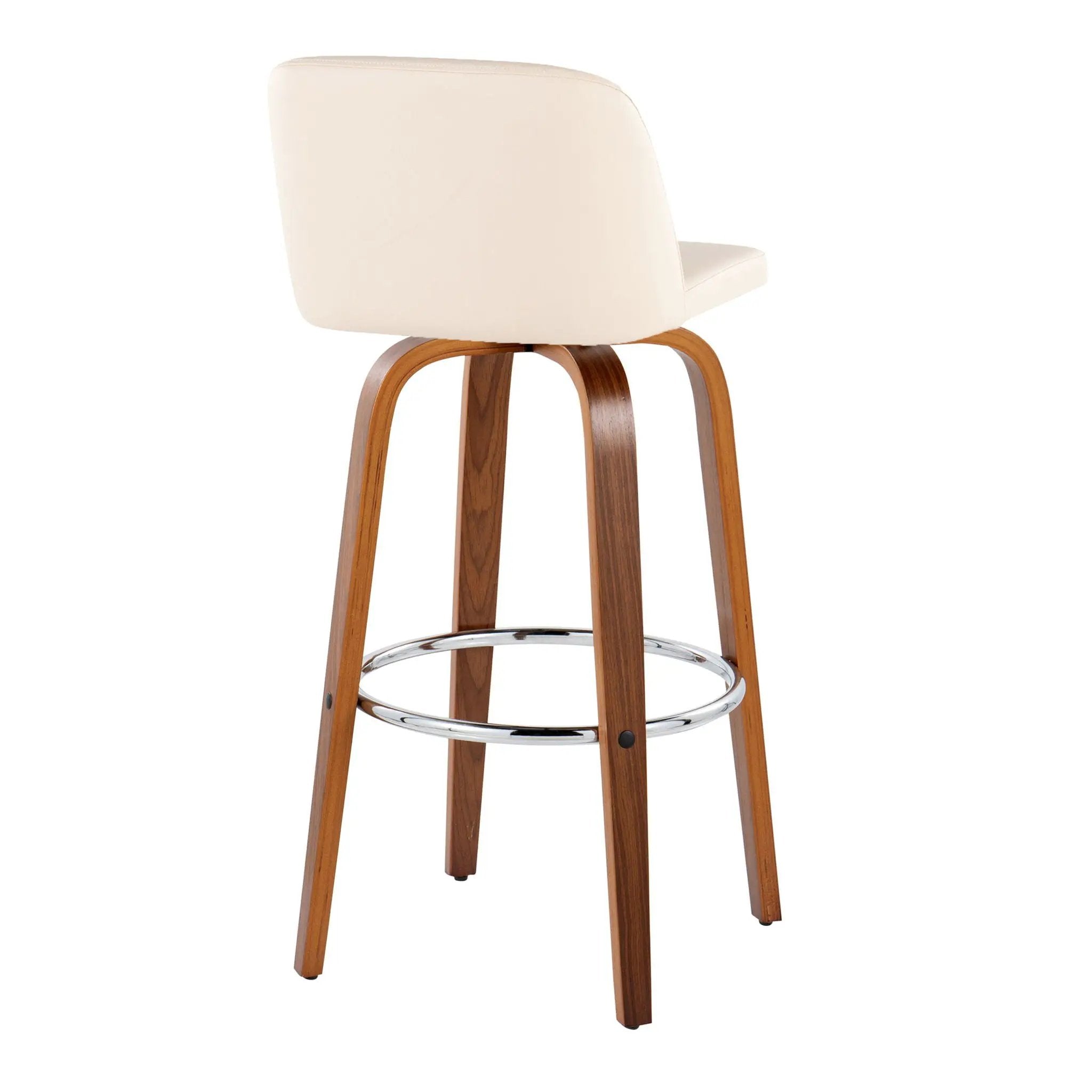 Toriano - Mid Century Modern Fixed Height, Barstool With Swivel With Round Footrest (Set of 2) by Unique Piece Furniture