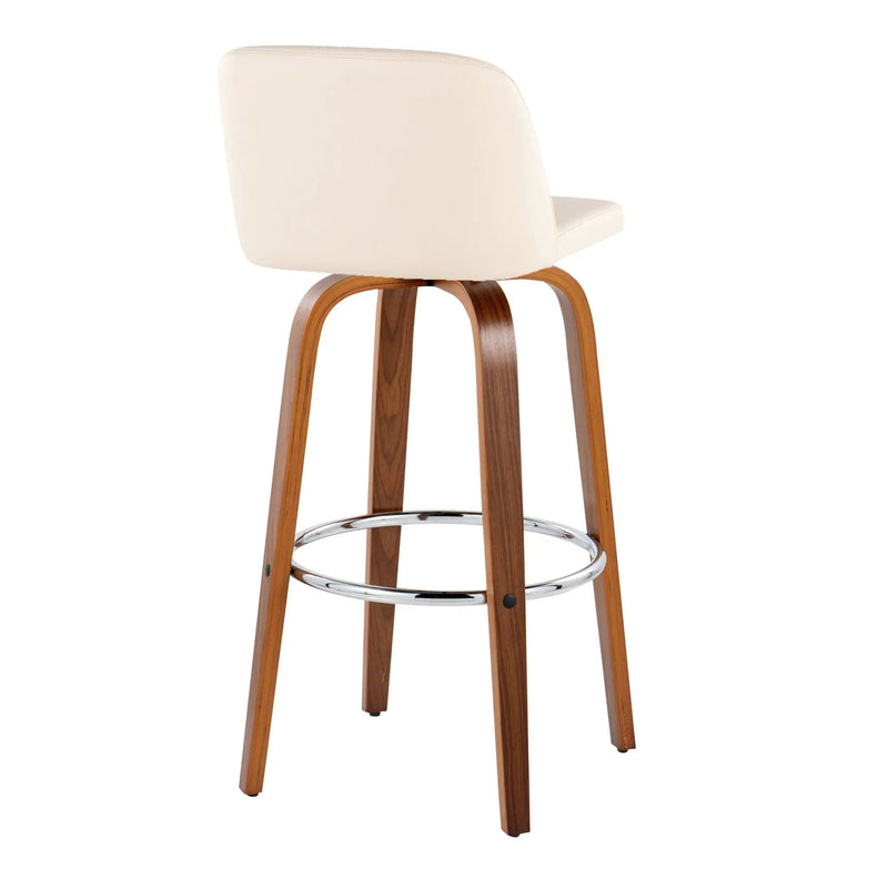 Toriano - Mid Century Modern Fixed Height, Barstool With Swivel With Round Footrest (Set of 2) by Unique Piece Furniture
