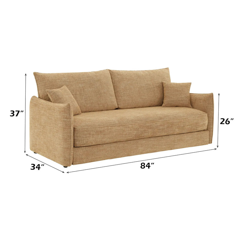 Cadie - Sofa With 2 Pillows - Mocha by HouseOfZazla