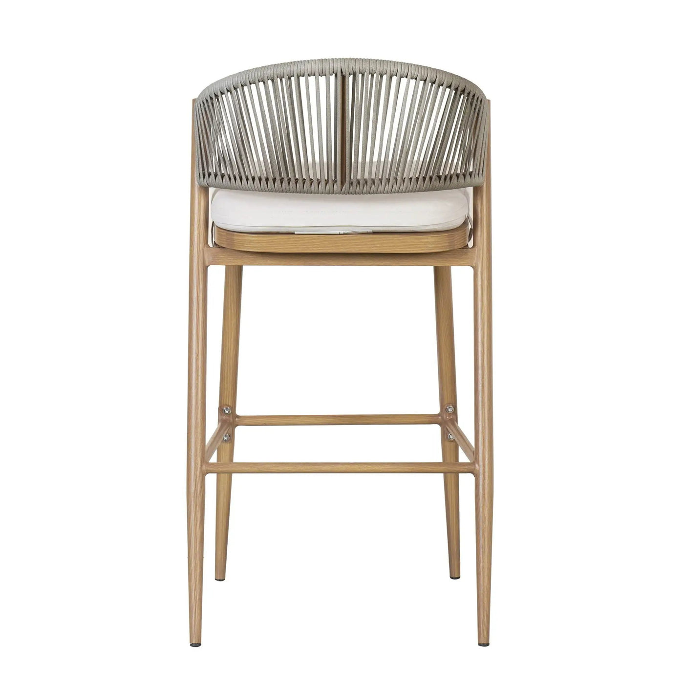 Outdoor Bar Height Metal Frame Counter Stools with Scallop-Shaped Backrest & Water-Resistant Cushions by HouseOfZazla
