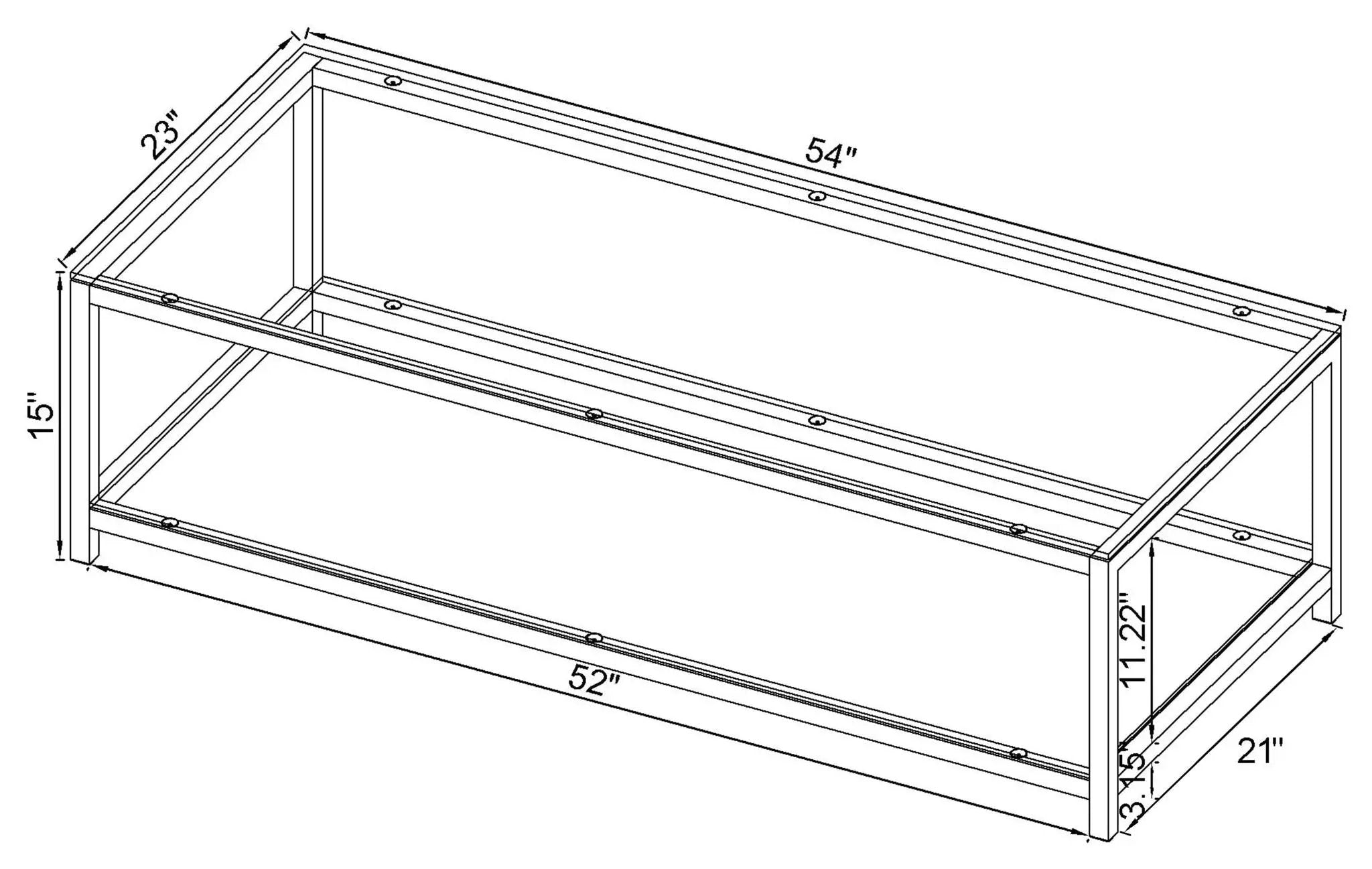 Trini 1-shelf Glass Top Coffee Table Black Nickel by Unique Piece Furniture