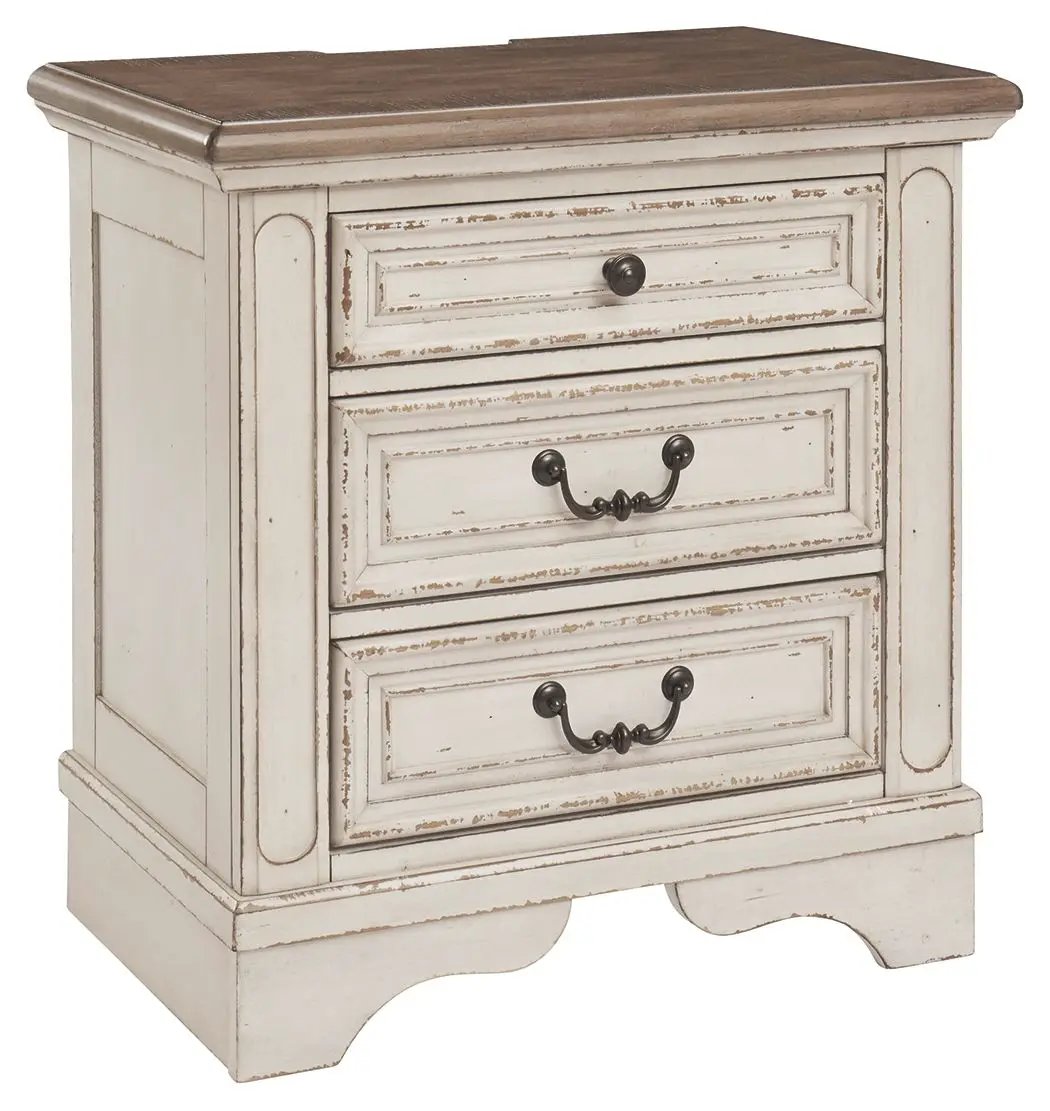 Realyn - Three Drawer Night Stand - White / Brown / Beige by Unique Piece Furniture