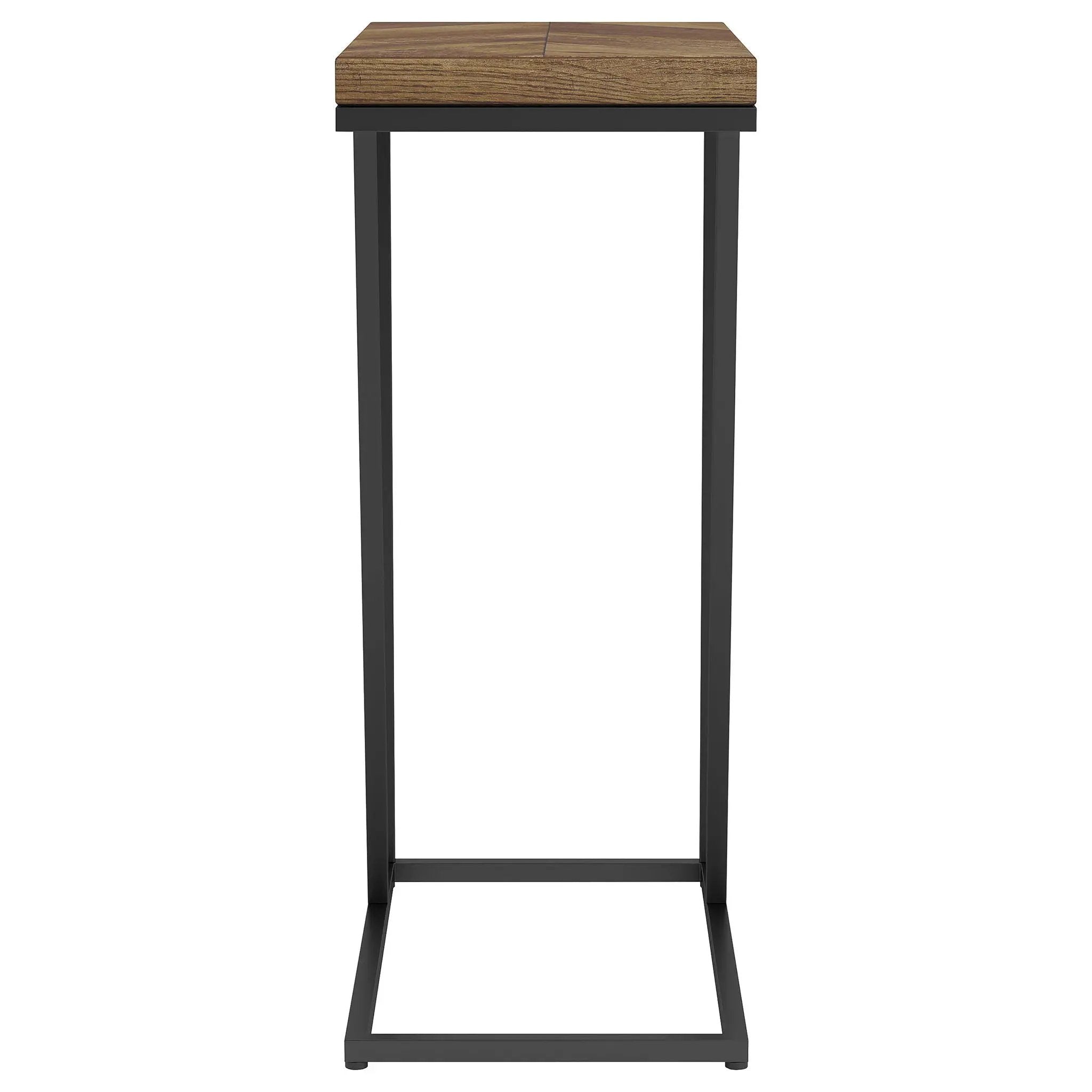 Sergio Engineered Wood C-Shaped Side Table Rustic Tobacco by Unique Piece Furniture