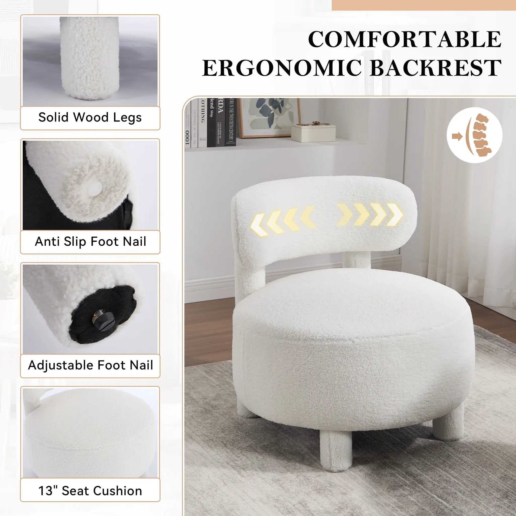 Teddy Fabric Armless Accent Chair by HouseOfZazla