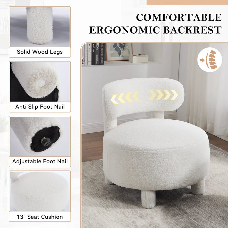 Teddy Fabric Armless Accent Chair by HouseOfZazla