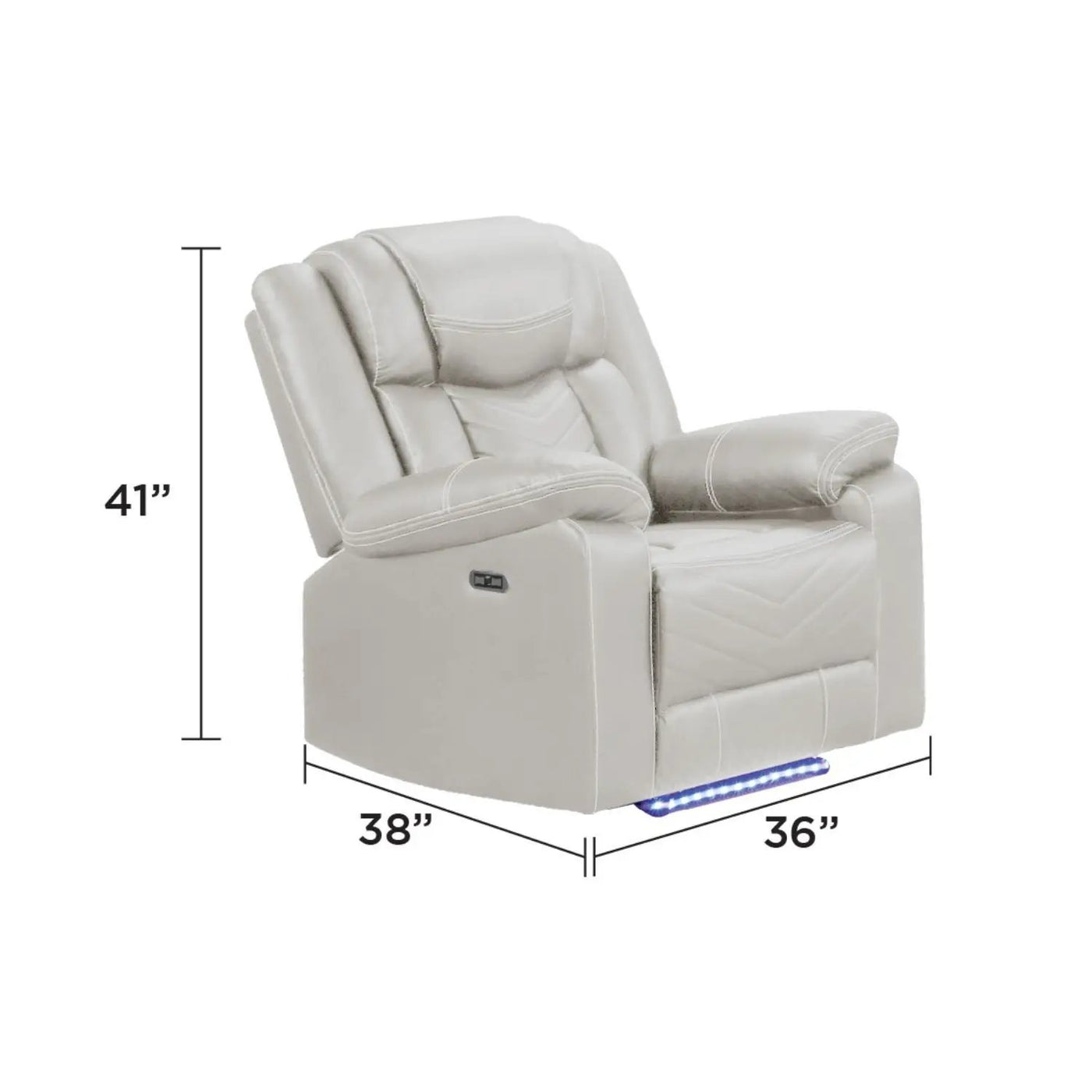 Challenger - LED Power Recliner Chair by Unique Piece Furniture