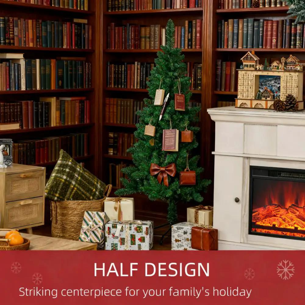 Artificial Half Christmas Trees with Auto Open Steel Base by HouseOfZazla