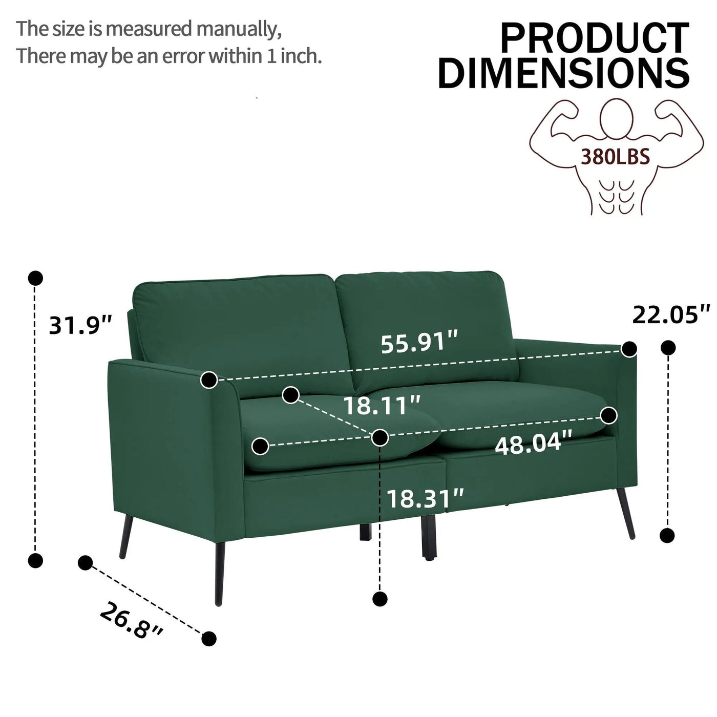Upholstered Loveseat, For Living Room by HouseOfZazla