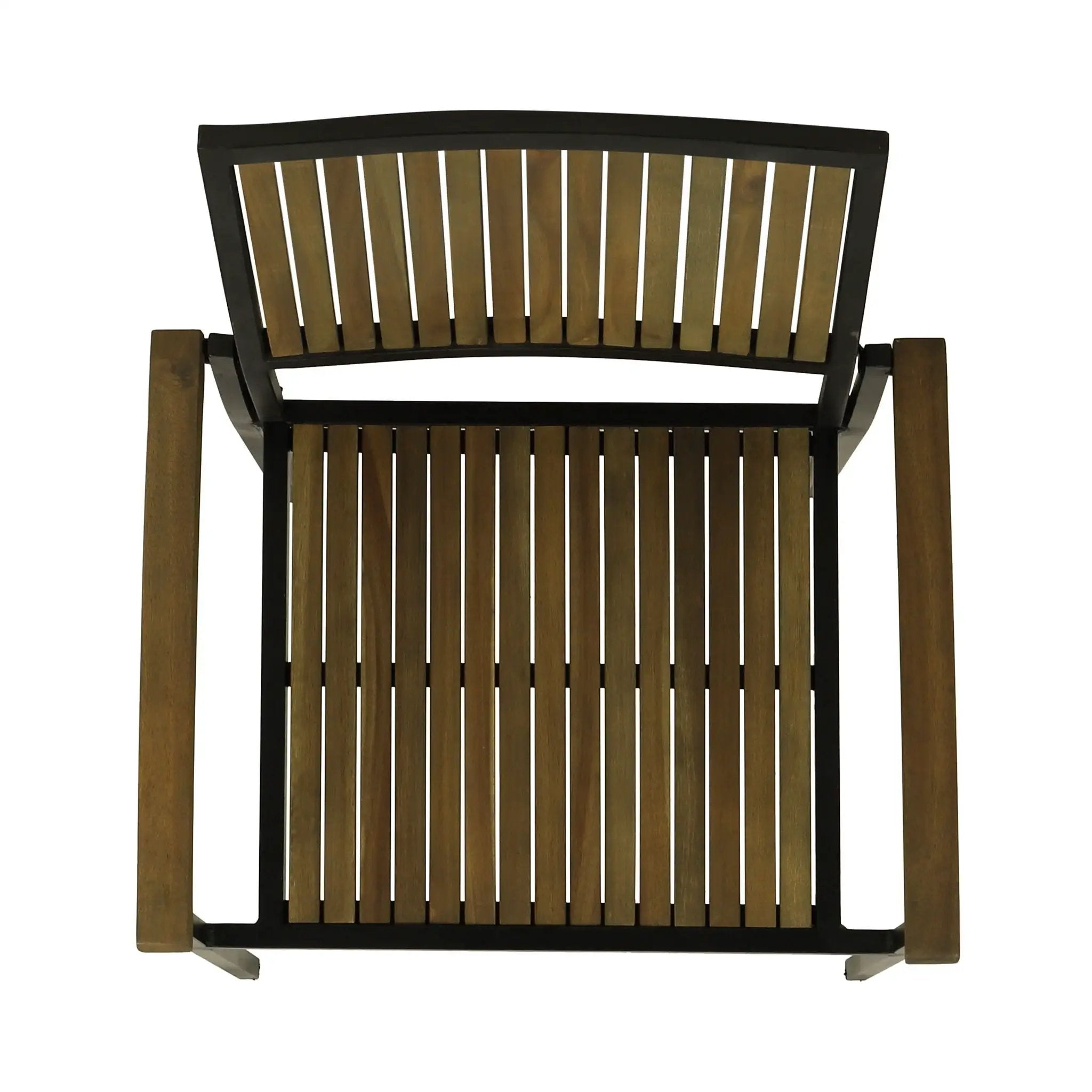 Vermilion Outdoor Dining Chair With Vertical Slat And Wooden Arm by HouseOfZazla
