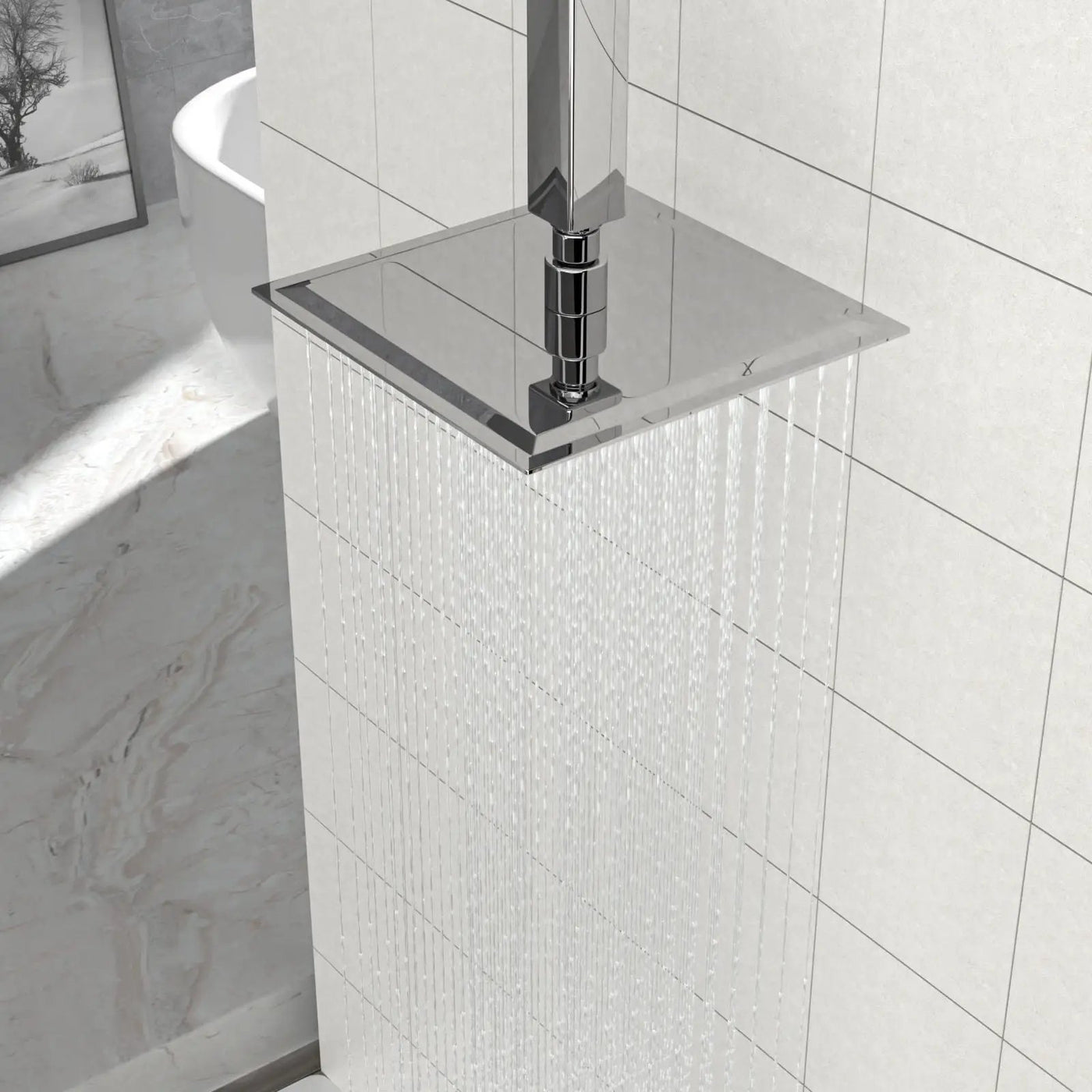 8" Square Rain Shower Head, Ceiling / Wall Mount Stainless Steel Bath Fixture by HouseOfZazla