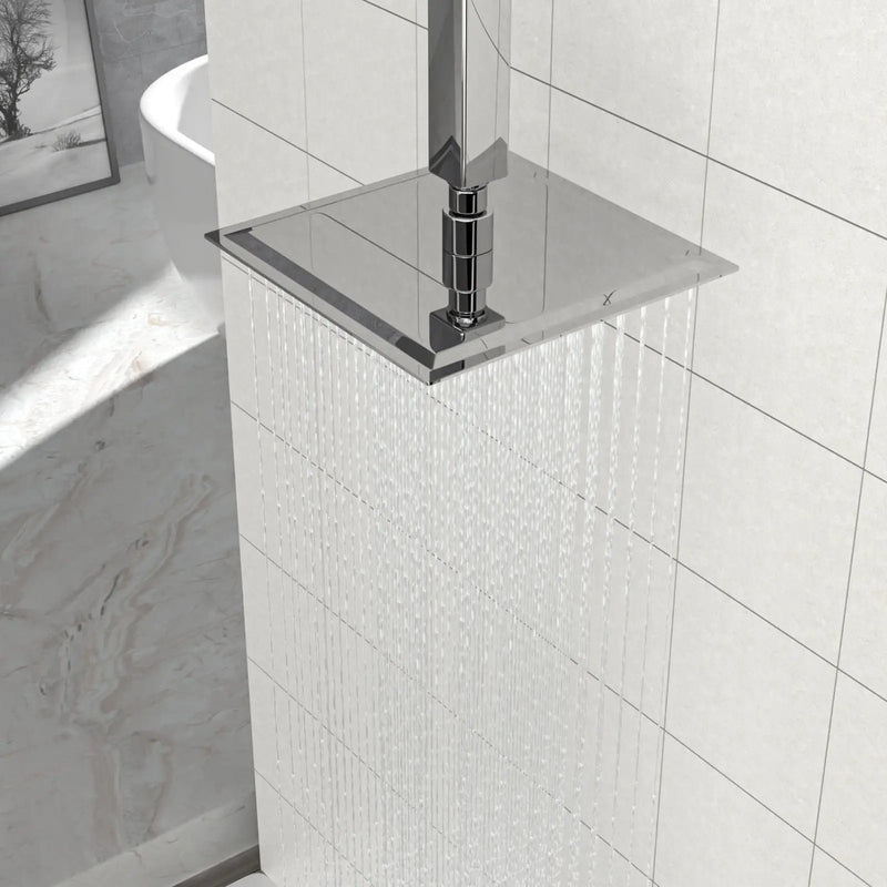 8" Square Rain Shower Head, Ceiling / Wall Mount Stainless Steel Bath Fixture by HouseOfZazla