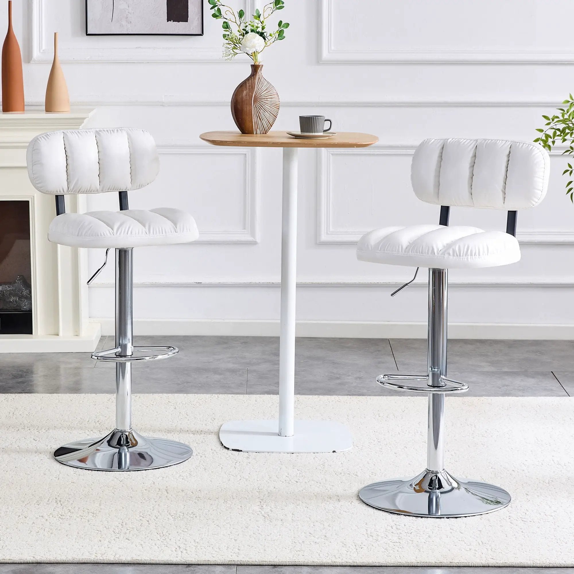 Adjustable Height Bar Stools With Footrest For Kitchen Island (Set of 2) by Unique Piece Furniture