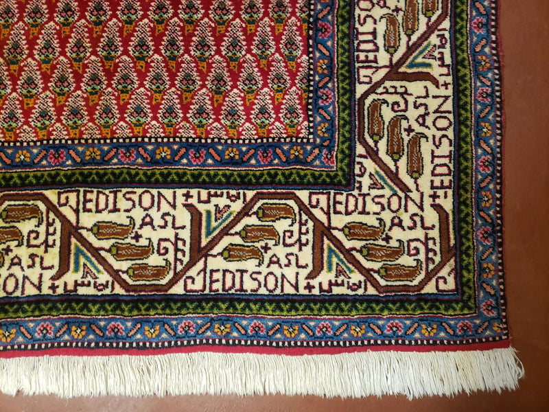 6x9 Finely Woven Turkish Tribal Rug, Boteh/Paisley Pattern, Red & Beige Area Rug, Vintage Wool Carpet, Entryway Rug, Hand-Knotted Foyer Rug by Jewel Rugs