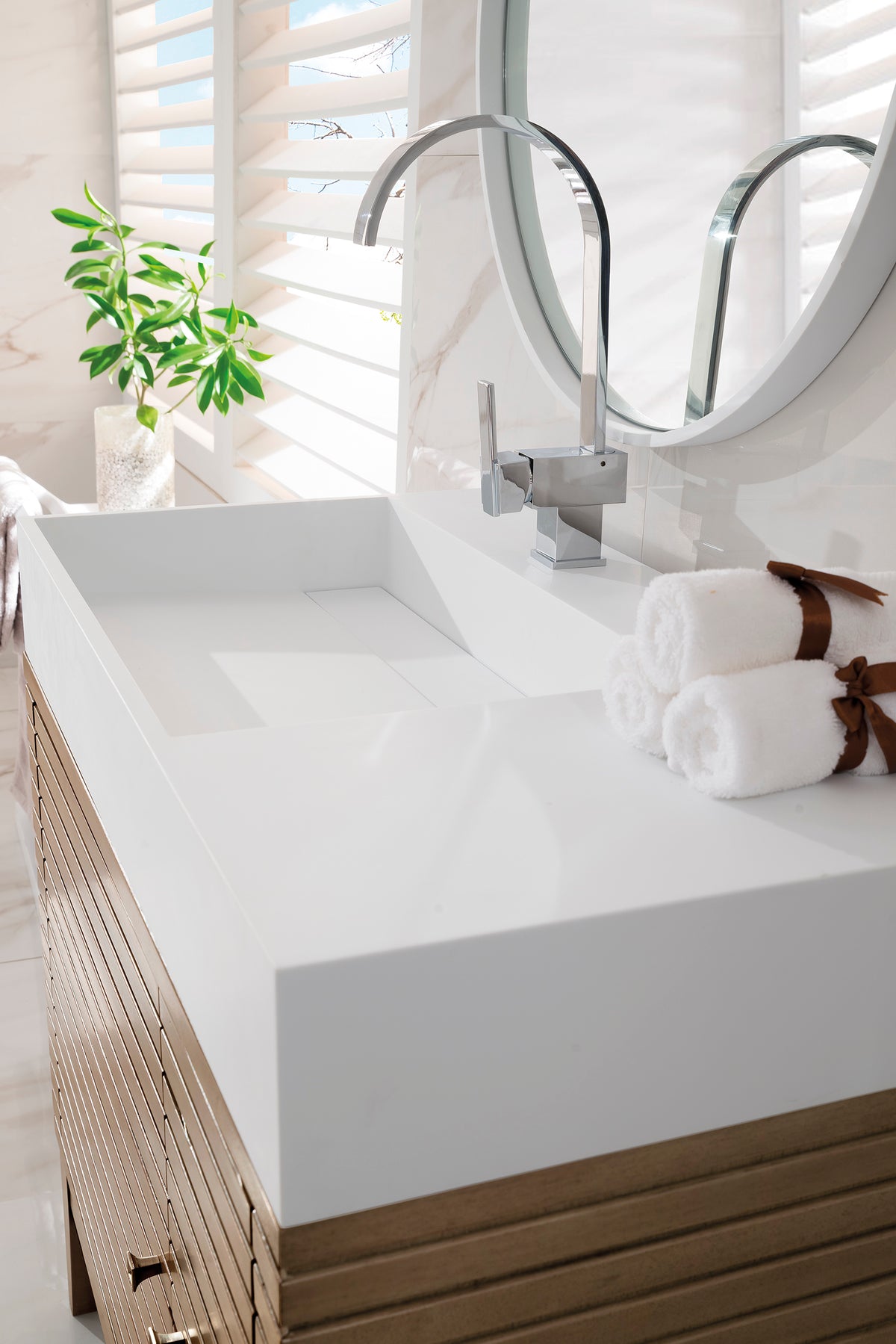 James Martin Linear 36" Single Bathroom Vanity, Whitewashed Walnut, view 5