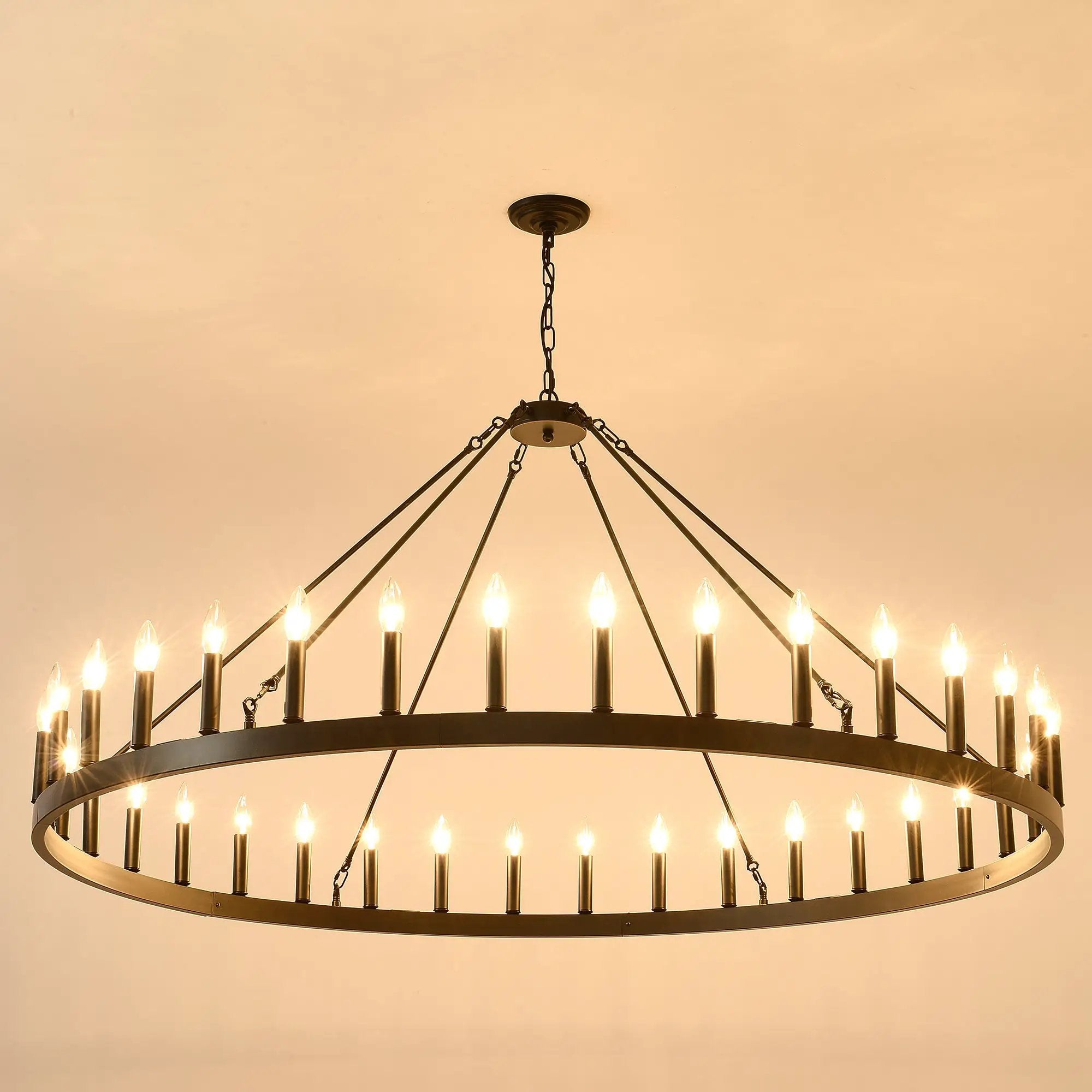 59.1 Inch 36-Light Wagon Wheel Chandelier by HouseOfZazla