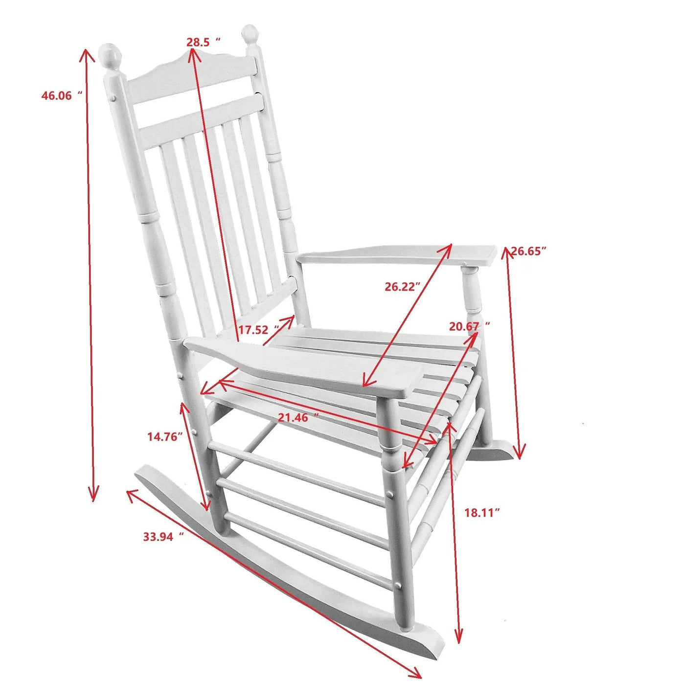 Balcony Porch Adult Rocking Chair by Unique Piece Furniture