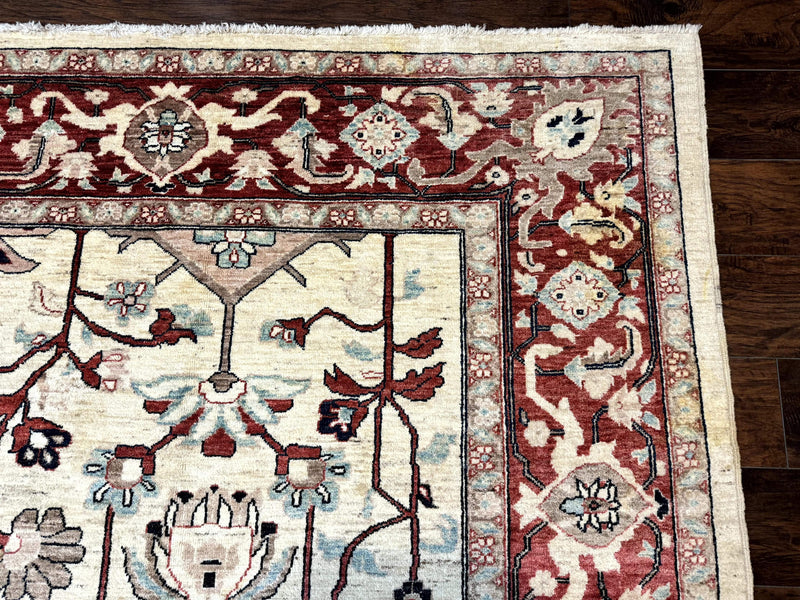 Peshawar Rug 10x14, Beige and Rust Red, Large Pak Persian Rug, Pakistani Rug by Jewel Rugs