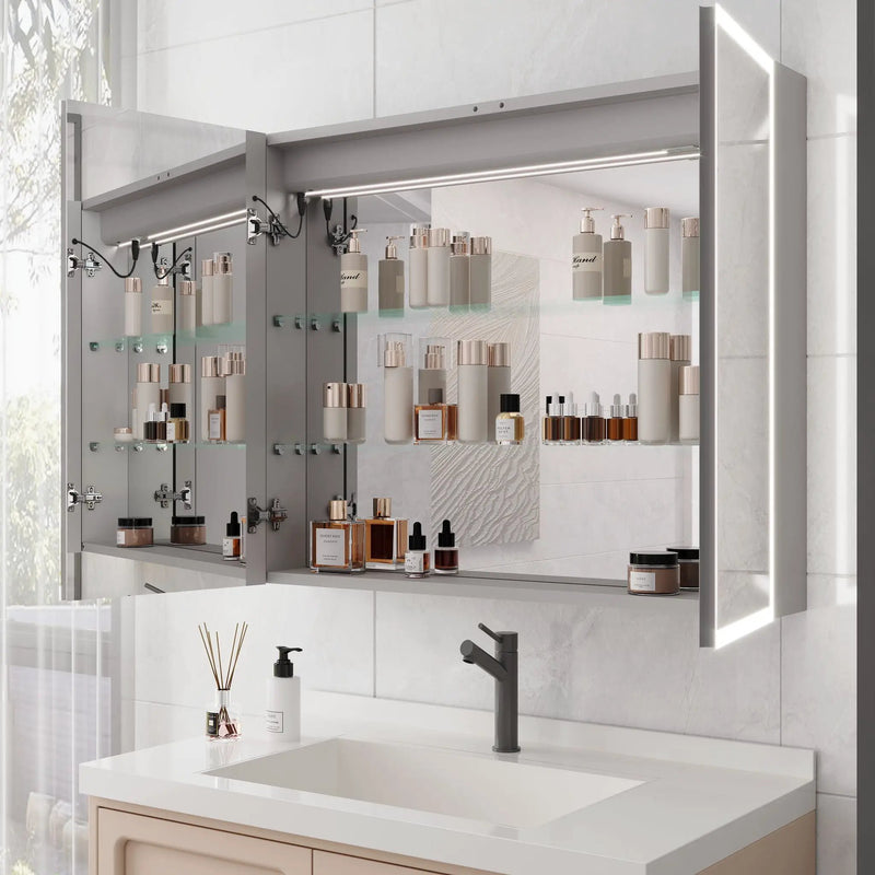 Bathroom Medicine Cabinet With Lights, LED Medicine Cabinet With Mirror, Lighted Medicine Cabinet With Defogger by Unique Piece Furniture