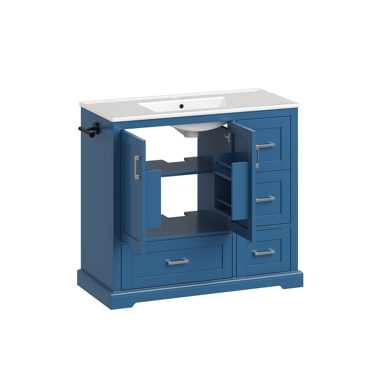 42" Bathroom Vanity with Ceramic Sink - Navy Blue, photo 4 of 10