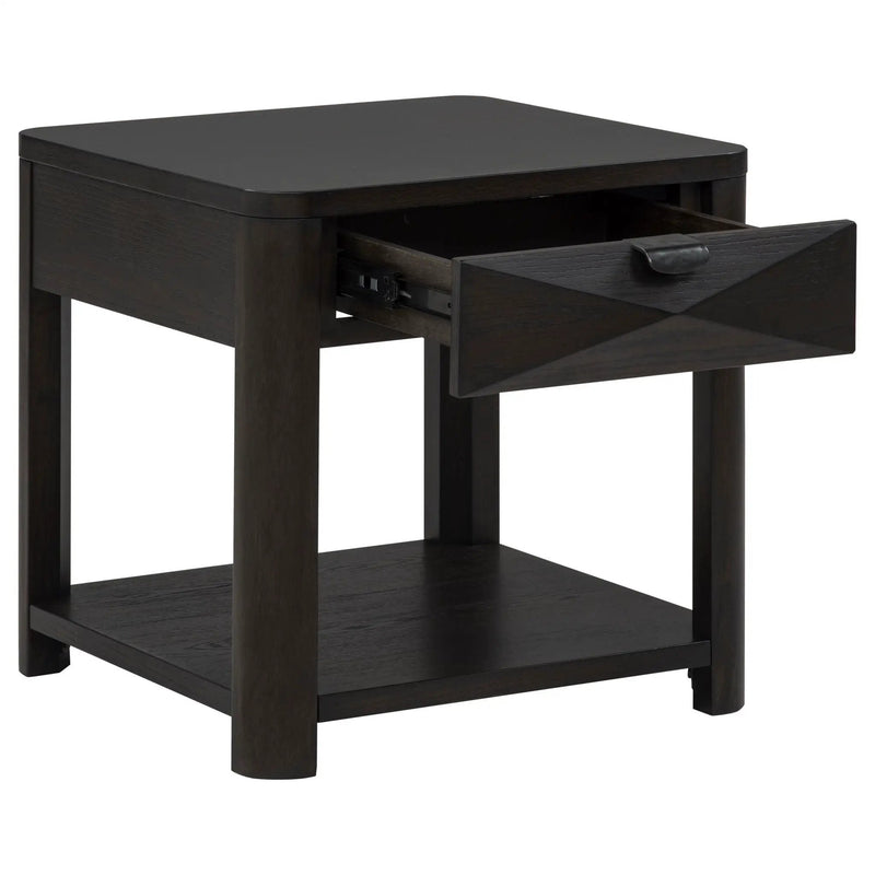 Marcelo Wood End Table with Drawer and Shelf Coffee by Unique Piece Furniture