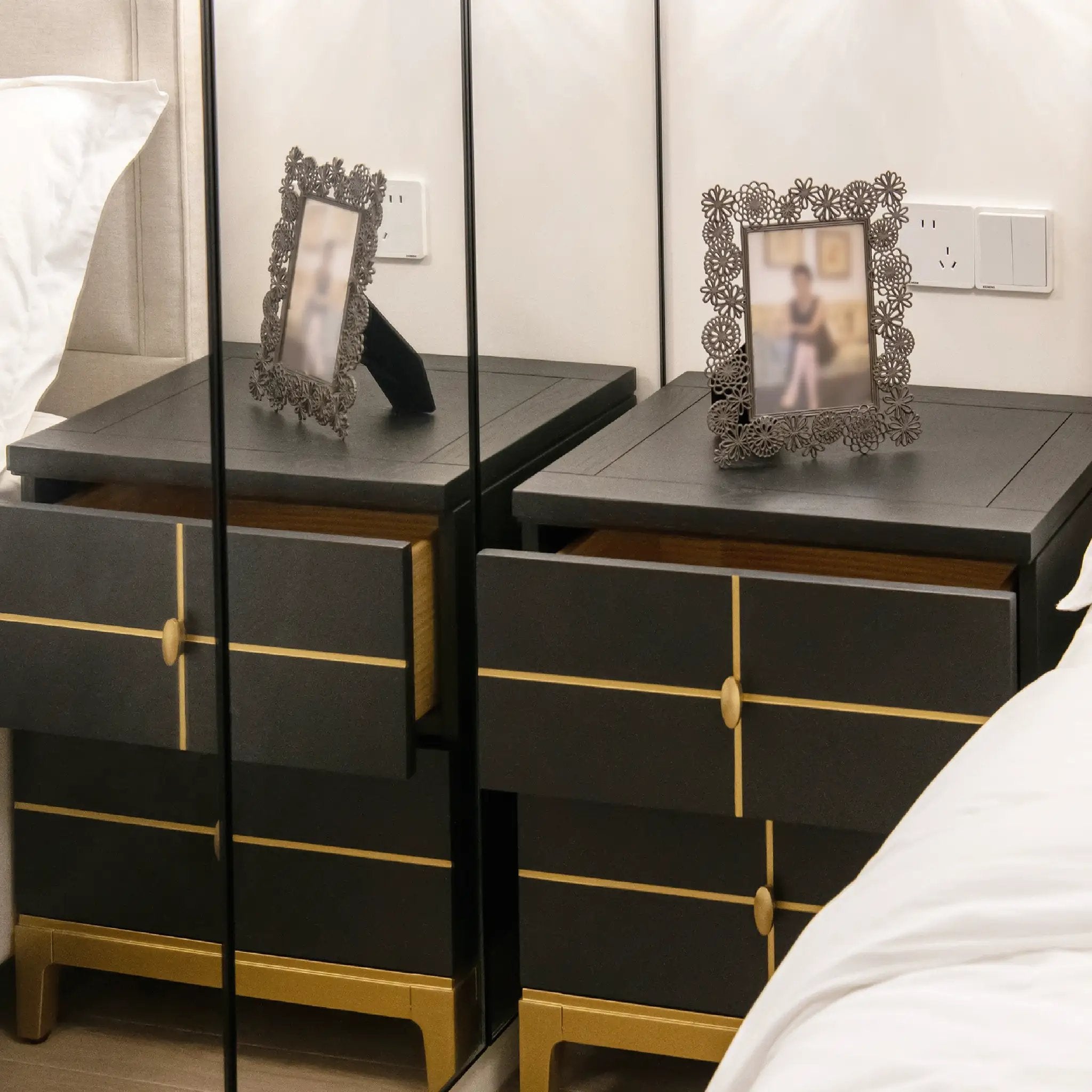 Kingsly 21" Wide Contemporary Glam Storage Side Table by HouseOfZazla
