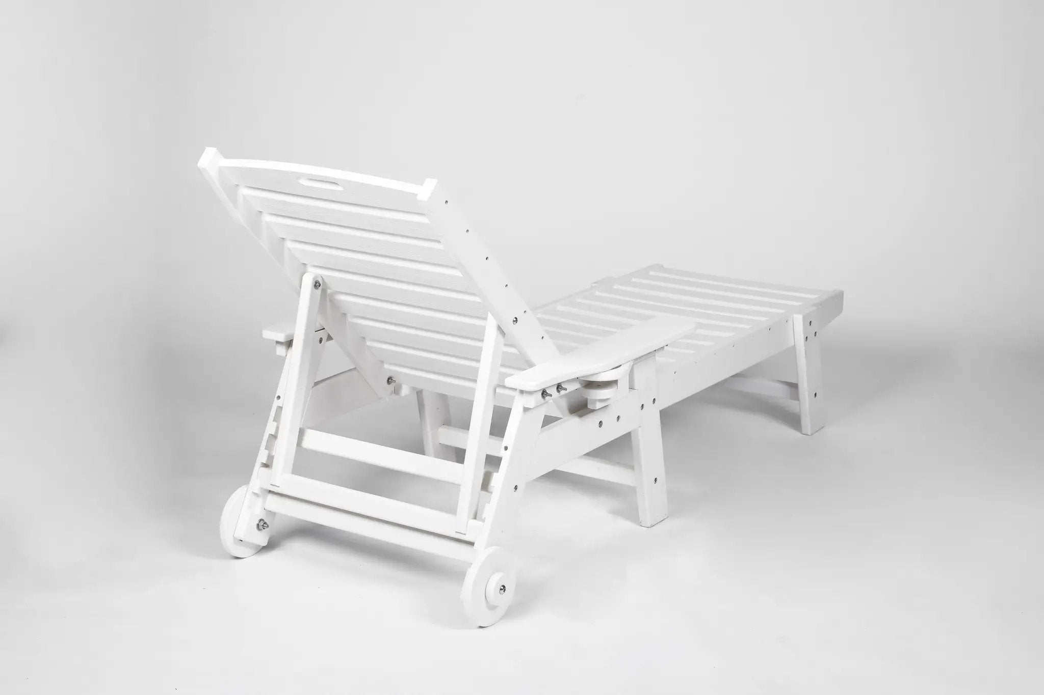 Lounge Chair Outdoor with Wood Texture, HDPE, Adjustable Backrest by HouseOfZazla