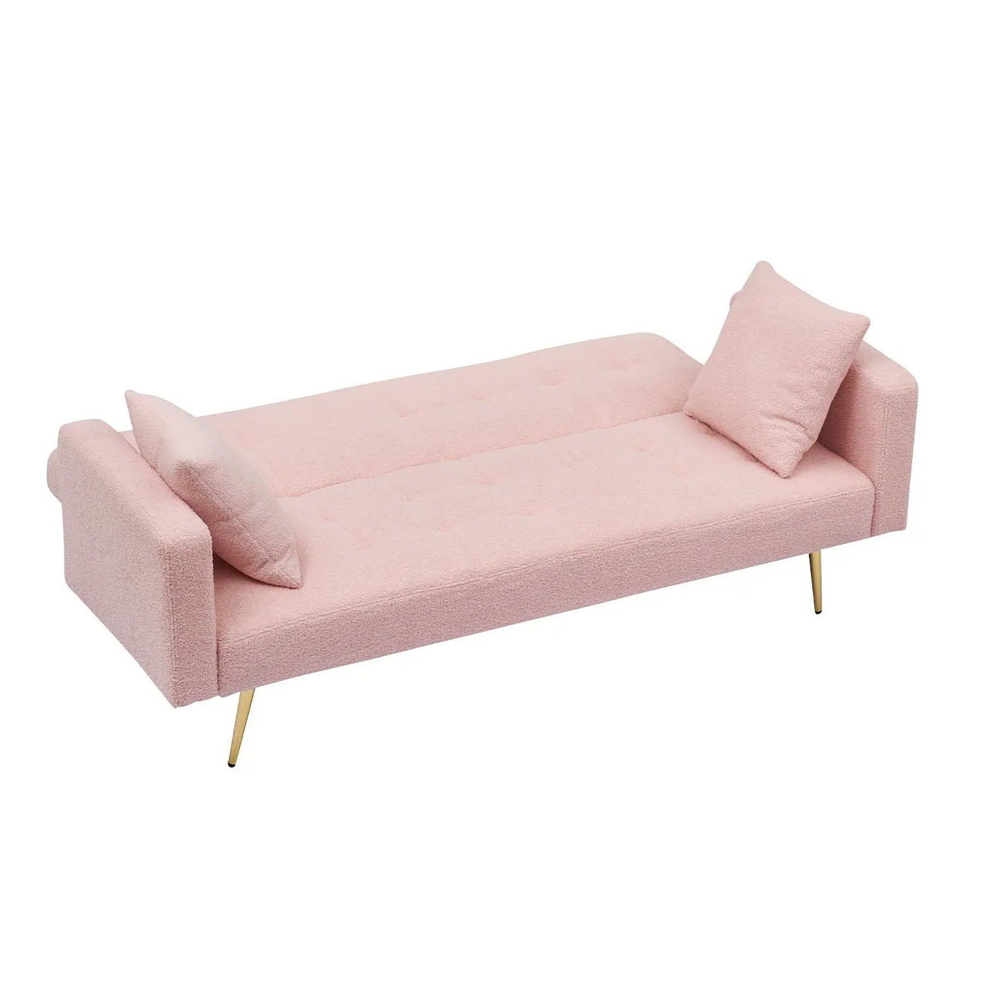 Teddy Fleece Sofa Bed With Luxurious Throw Pillows by HouseOfZazla