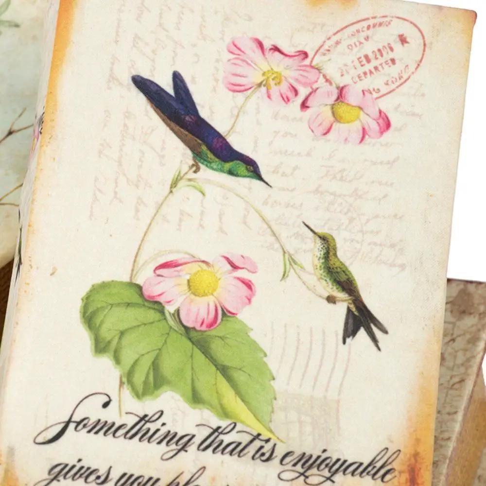 Book Boxes With Birds, Flowers, And Handwriting Design (Set of 4) - Multi by Unique Piece Furniture