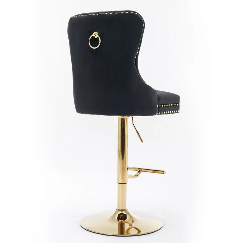 Thick Swivel Barstools Adjusatble Seat Height From 25-33", Modern Upholstered Bar Stools With Backs Comfortable Tufted For Home Pub And Kitchen Island (Set of 2) by Unique Piece Furniture