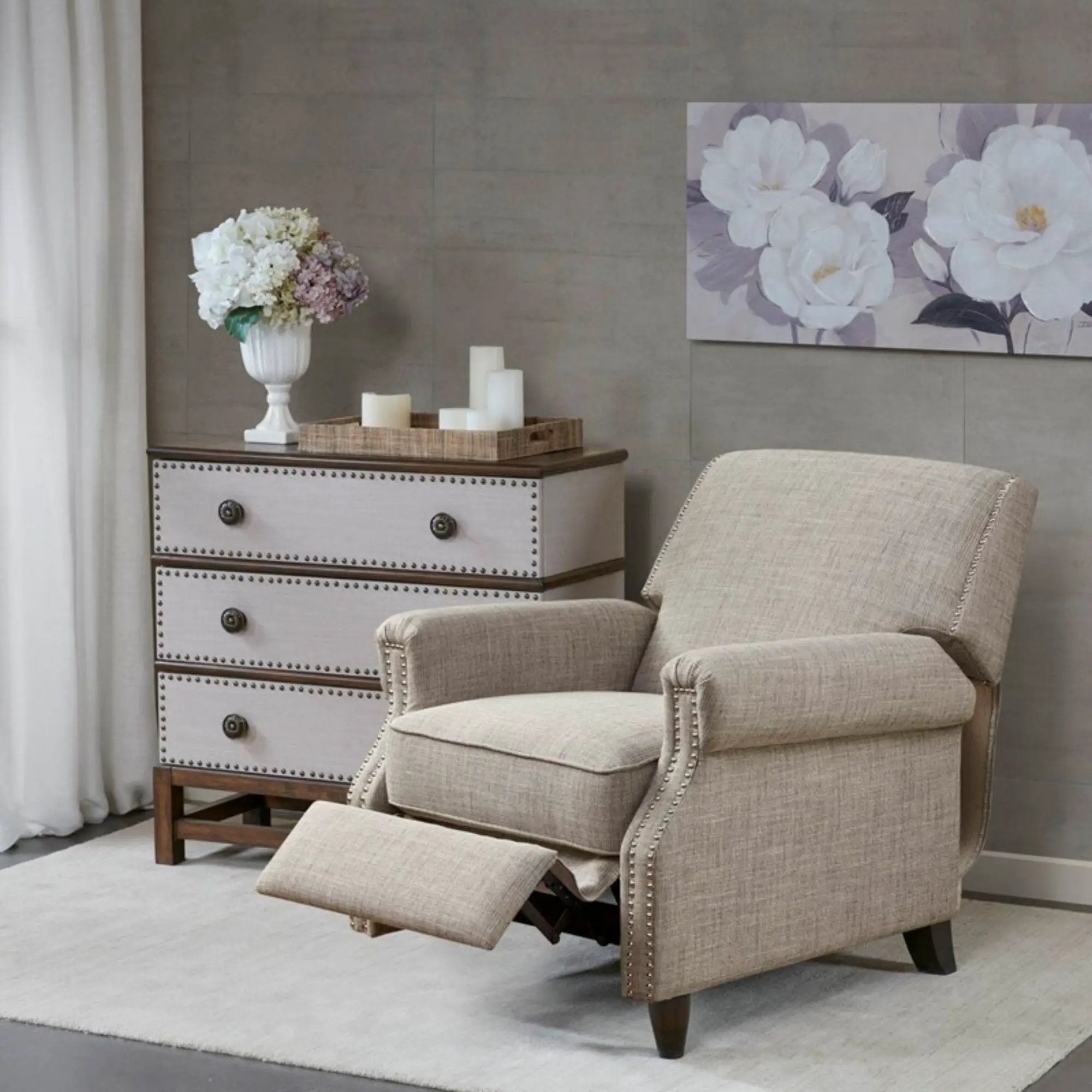 Julian - Push Back Recliner With Reclining Function - Sand by HouseOfZazla