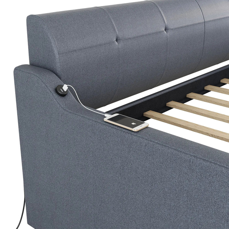 Upholstered Daybed With Trundle And USB Charging by Unique Piece Furniture