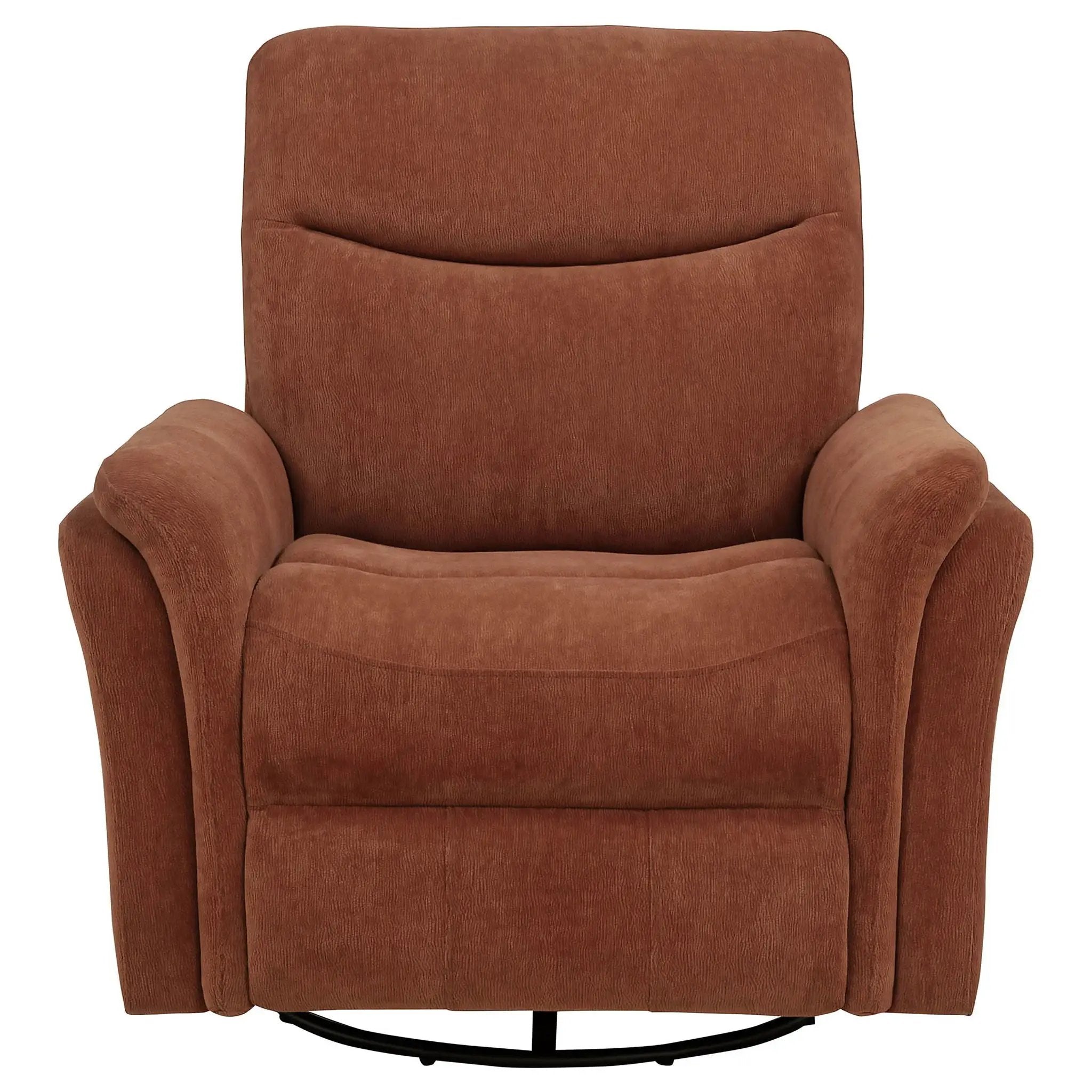 Adler Upholstered Power Swivel Glider Recliner Rust by Unique Piece Furniture