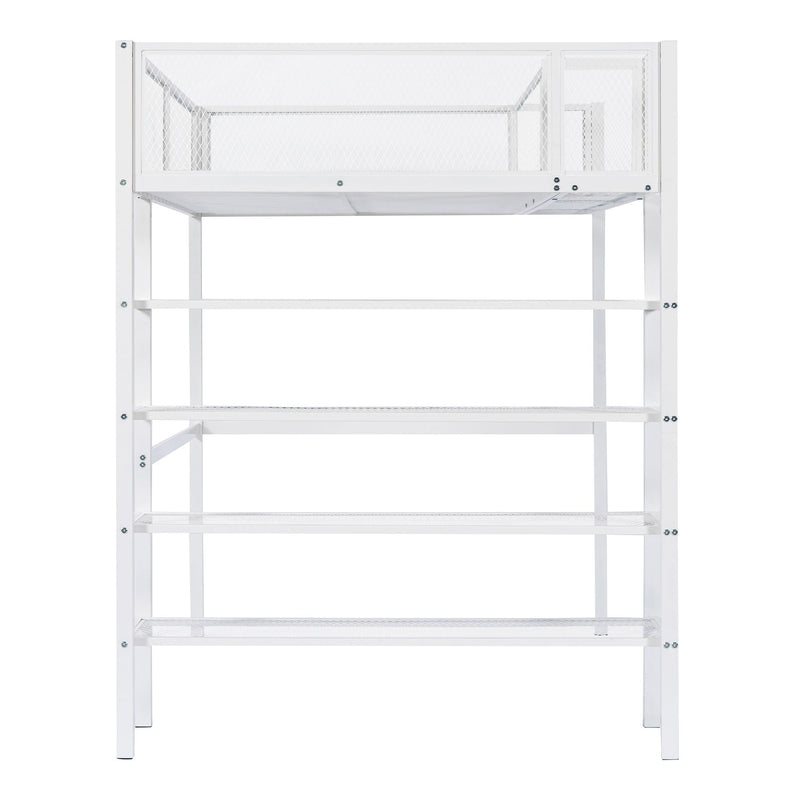 Loft Bed With 4 Tier Shelves And Storage by HouseOfZazla