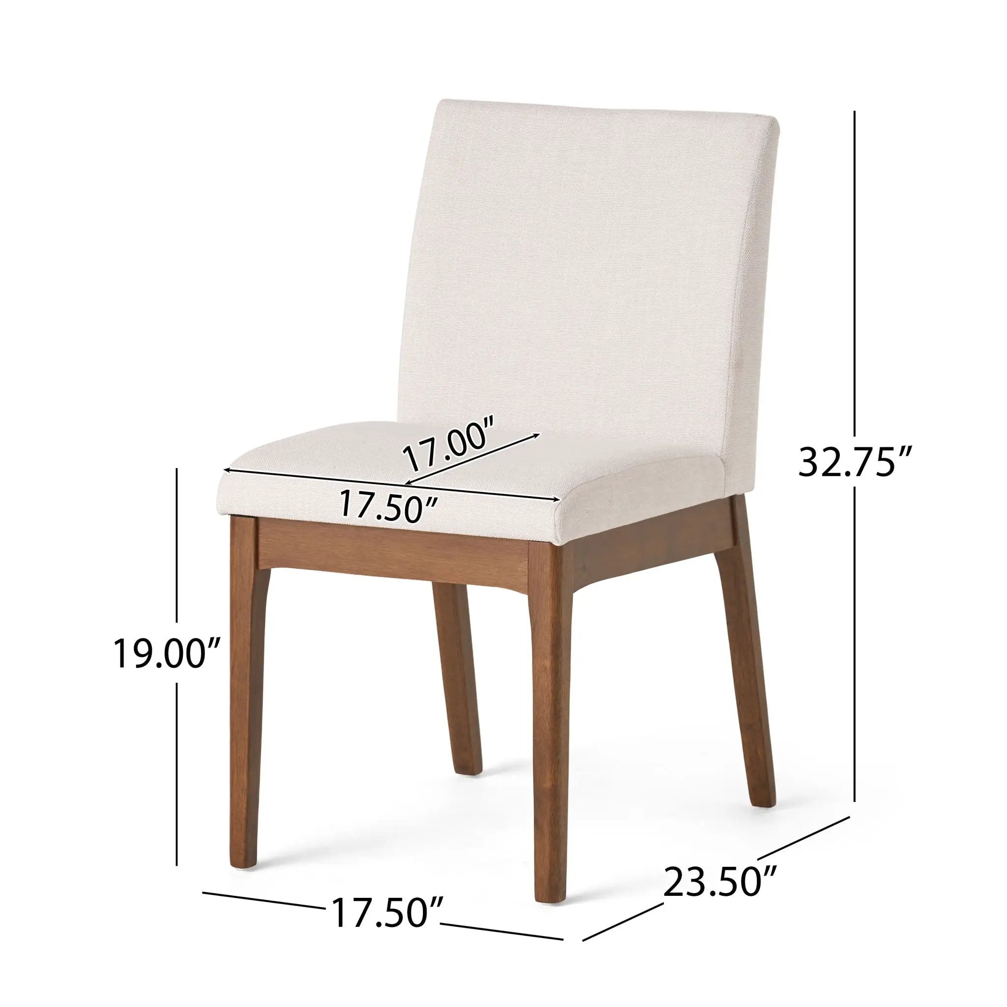 5 Piece Dining Set With Table And Upholstered Chairs - Light Beige / Walnut by HouseOfZazla