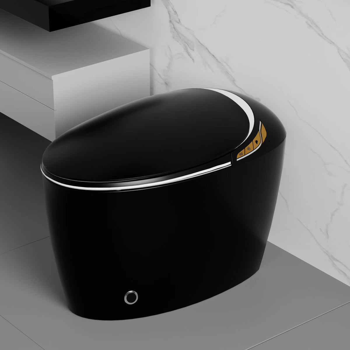 Smart Toilet with Bidet Built In, Auto Open/Close & Foot Sensor - White Porcelain, photo 7 of 10