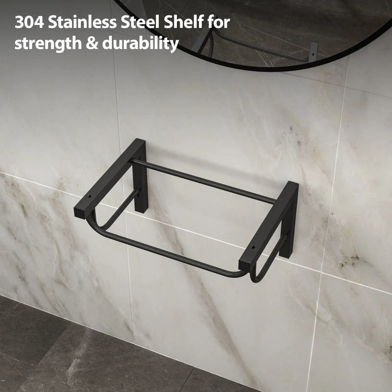 Wall Mounted Rectangular Bathroom Sink With 304 Stainless Steel Towel Bar & Overflow - White by Unique Piece Furniture