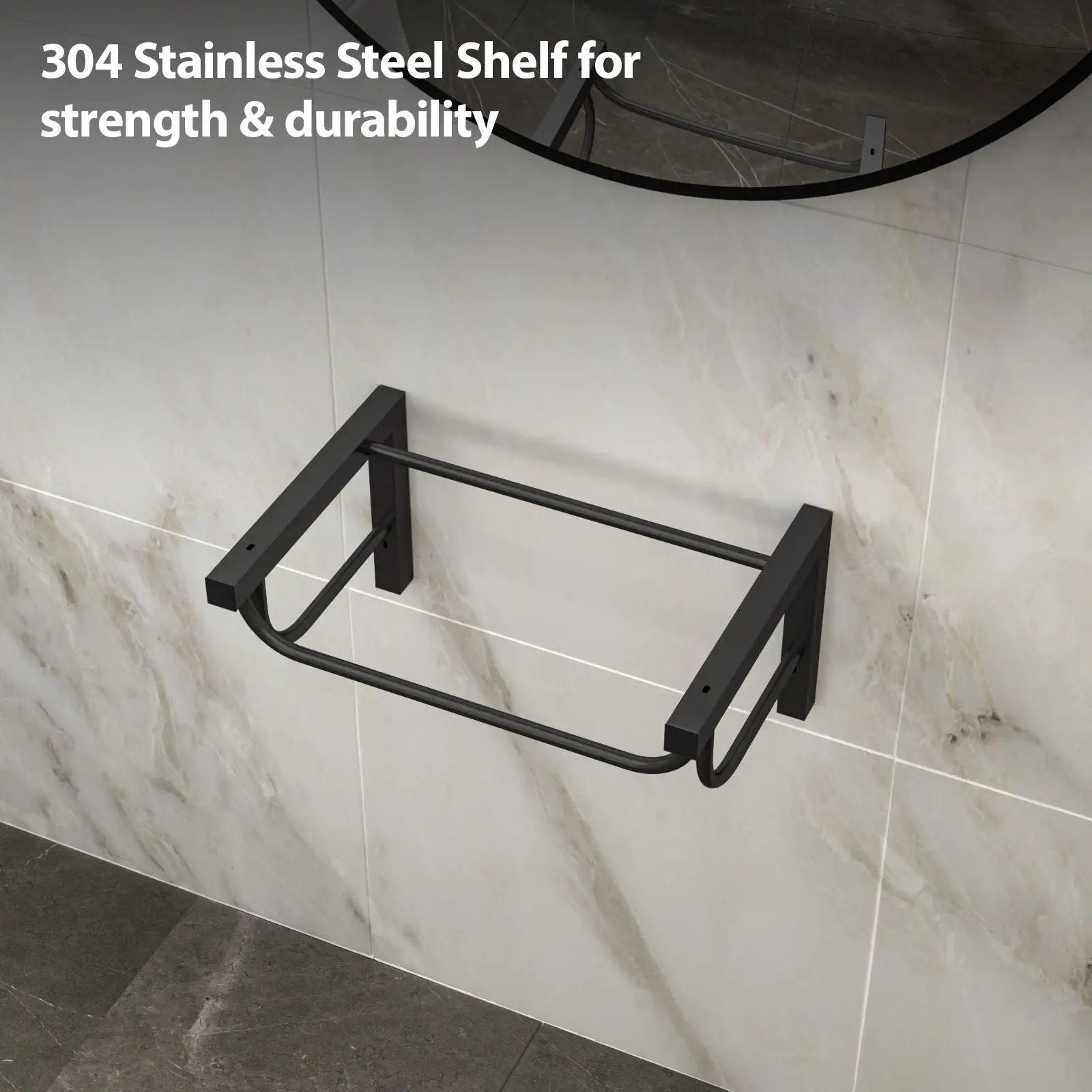 Wall Mounted Rectangular Bathroom Sink With 304 Stainless Steel Towel Bar & Overflow - White by HouseOfZazla