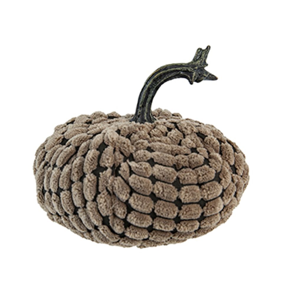 Chenille Weighted Pumpkin Ornament Decor - Harvest Festival Table Accents, photo 15 of 40