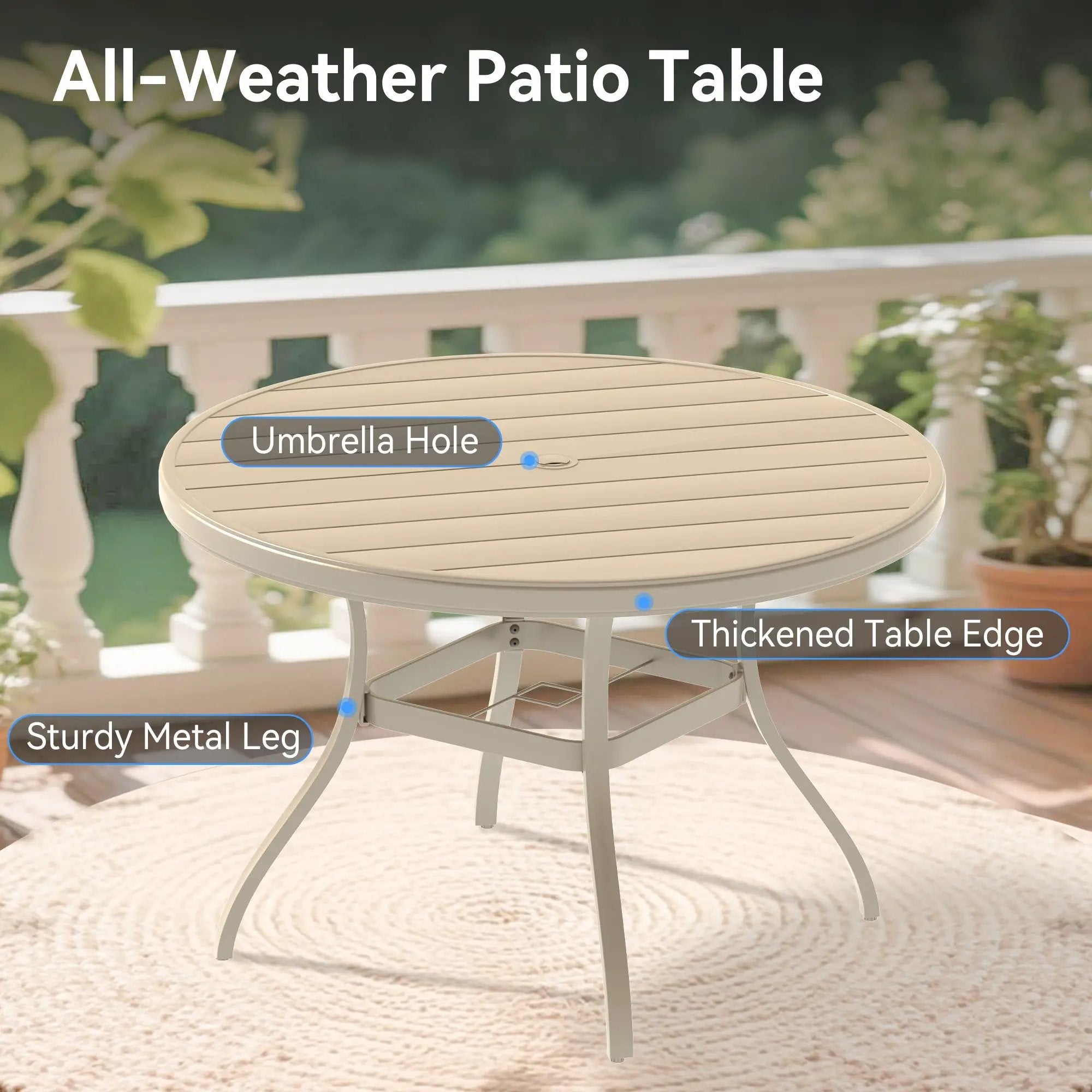 Outdoor Patio Furniture Set for 4 with Swivel Chairs by HouseOfZazla
