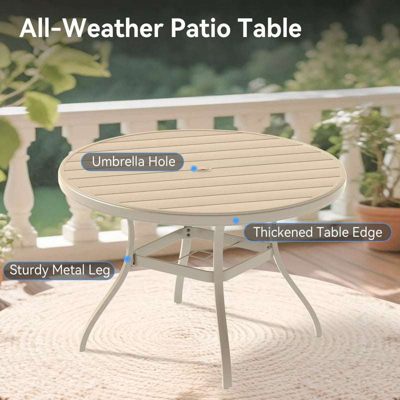 Outdoor Patio Furniture Set for 4 with Swivel Chairs by HouseOfZazla