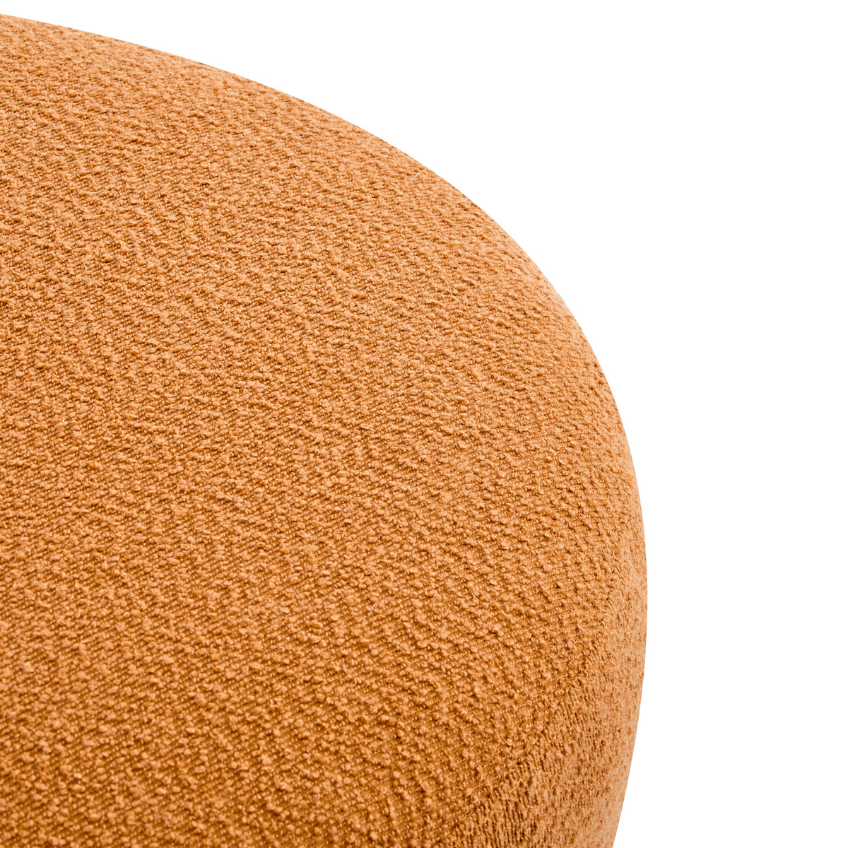 Boucle Round Ottoman with Splayed Rubber Wood Legs - Pumpkin, photo 6 of 10
