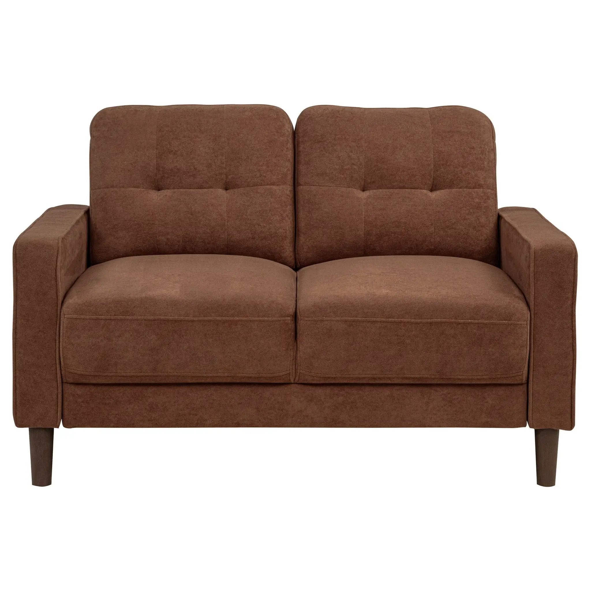 Bowen II Fabric Upholstered Track Arm Loveseat Rust by Unique Piece Furniture