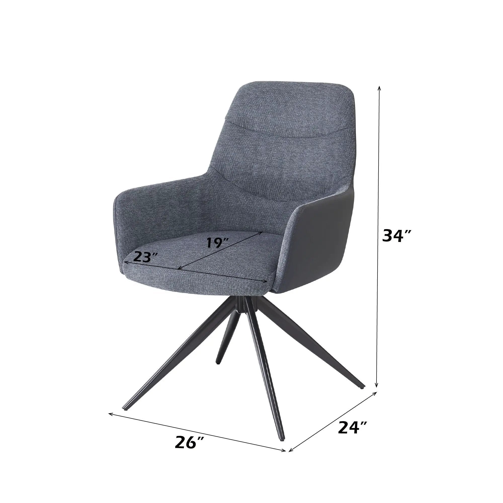 Hester - Arm Chair (Set of 2) - Gray by HouseOfZazla