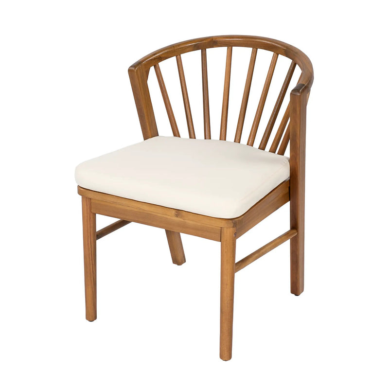 7 Pieces Acacia Wood Outdoor Dining Set with Cream Cushions by HouseOfZazla