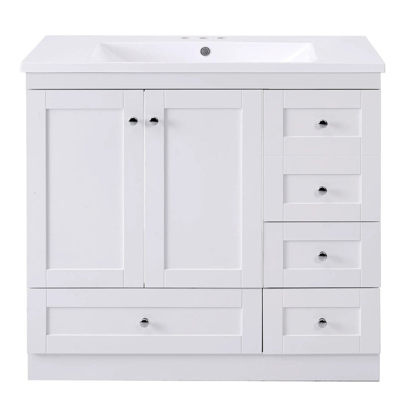 Shaker Free Standing Bathroom Vanity Cabinet With Sink, Soft Close Drawers, Soft Close Doors by Unique Piece Furniture