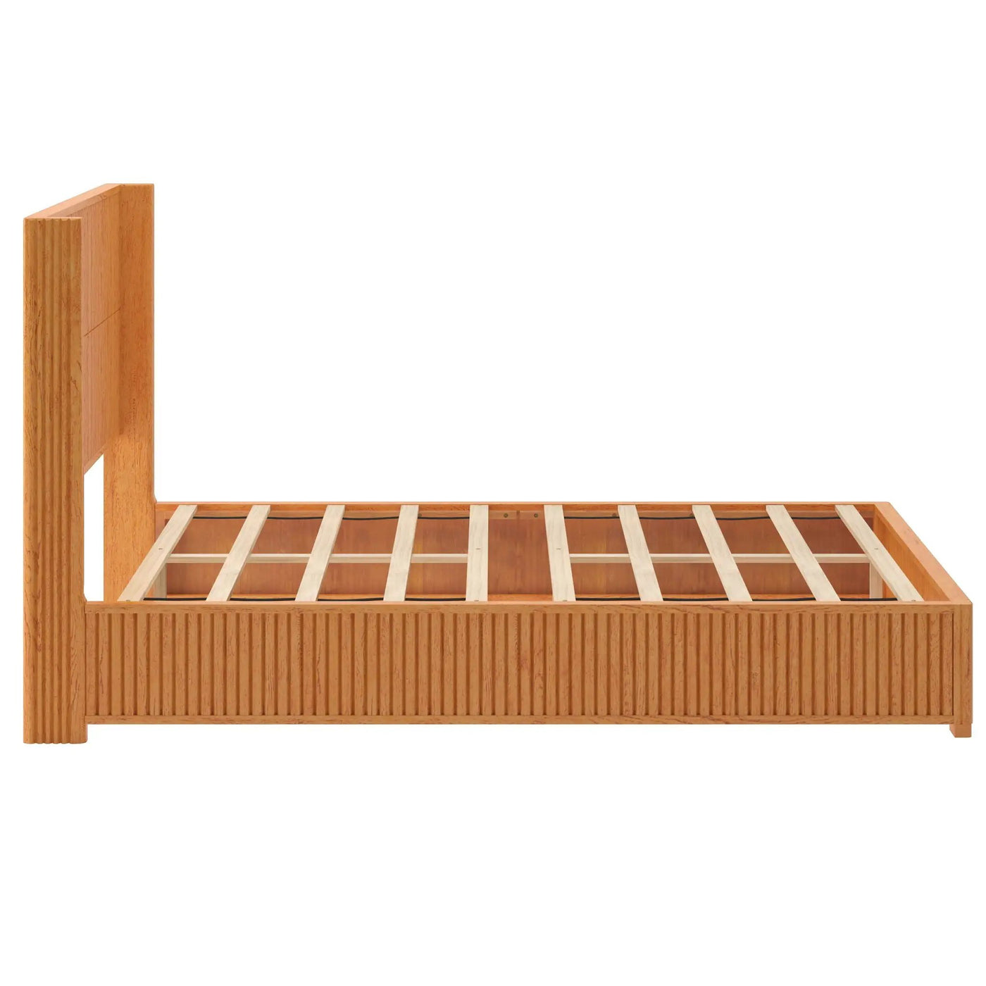Platform Bed Frame With Headboard, Floor Standing Design by HouseOfZazla