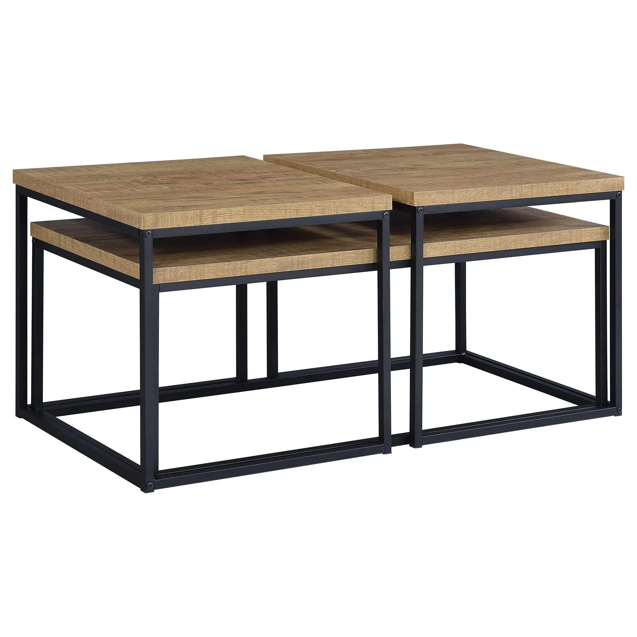 Straden 3-piece Engineered Wood Coffee Table Set Mango and Black by Unique Piece Furniture